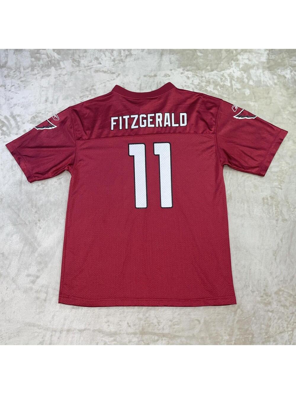 Reebok NFL Arizona Cardinals LARRY FITZGERALD #11 Red Jersey Youth Sz XL (18-20)